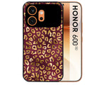 Coque noire taperso pour Honor 600 et 600 PRO avec motif leopard grenat protection antichoc personnalisée