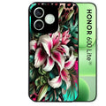 Coque noire pour Honor 600 LITE avec motif leopard hibiscus protection antichoc personnalisée