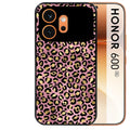 Coque noire taperso pour Honor 600 et 600 PRO avec motif leopard rose protection antichoc personnalisée