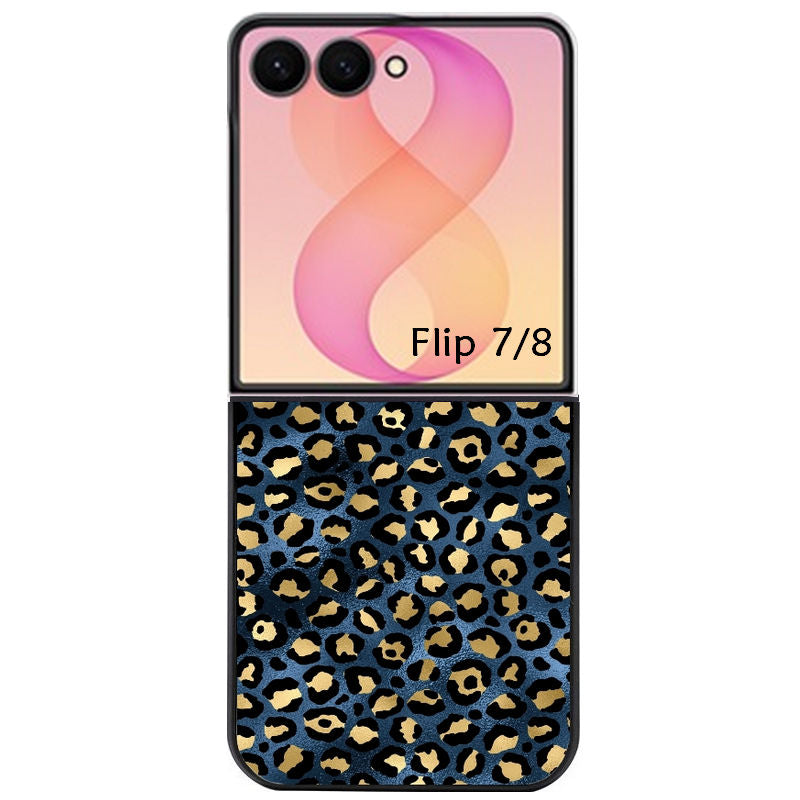 Coque pour Z FLIP 6 7 8 leopard bleu