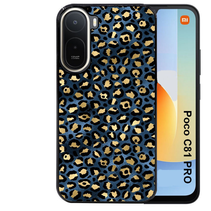Coque pour POCO C81 PRO leopard bleu