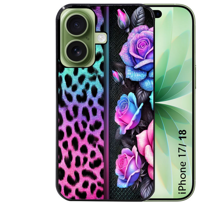 Coque pour Iphone 18 / PRO / PRO MAX / 18E leopard et fleur