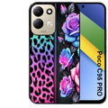 Coque pour POCO C95 PRO leopard et fleur
