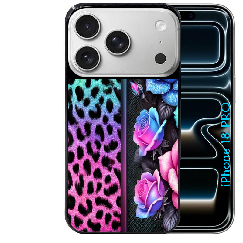 Coque pour Iphone 18 / PRO / PRO MAX / 18E leopard et fleur