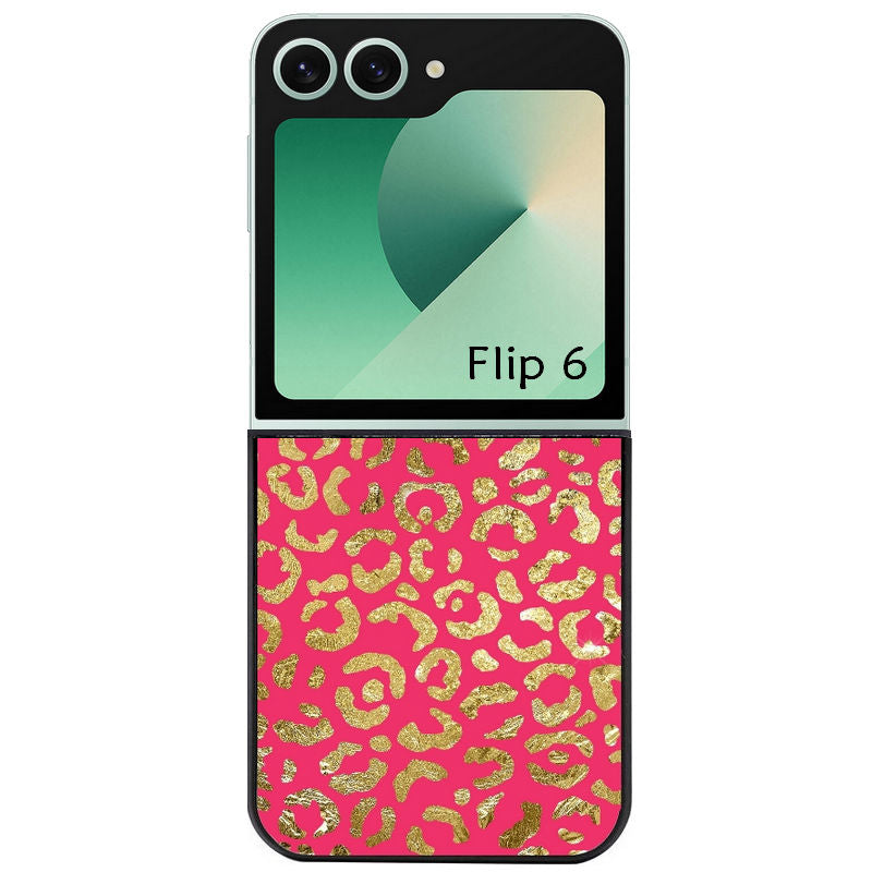 Coque pour Z FLIP 6 7 8 leopard fuschia