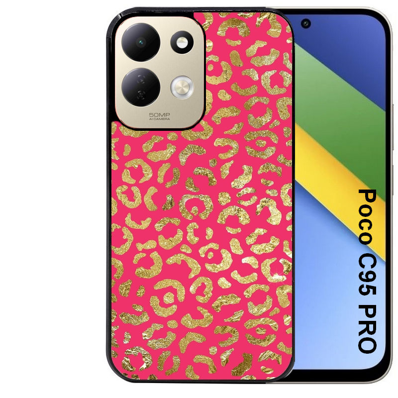 Coque pour POCO C95 PRO leopard fuschia