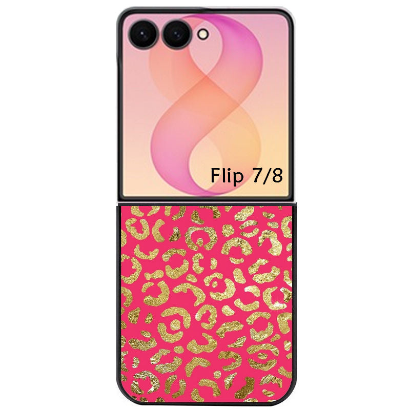 Coque pour Z FLIP 6 7 8 leopard fuschia