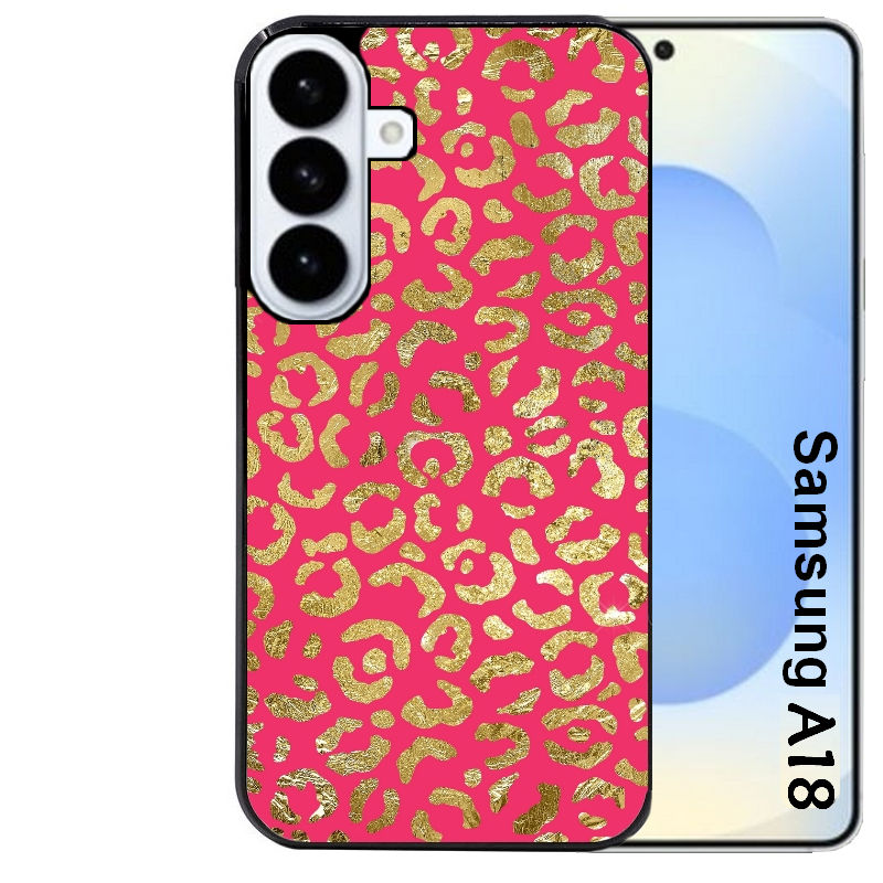 Coque pour Galaxy A08 A18 A28 A38 A58 leopard fuschia