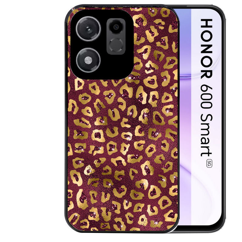 Coque pour Honor 600 SMART leopard grenat