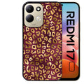 Coque pour Redmi 17 et 17C 4G 5G leopard grenat