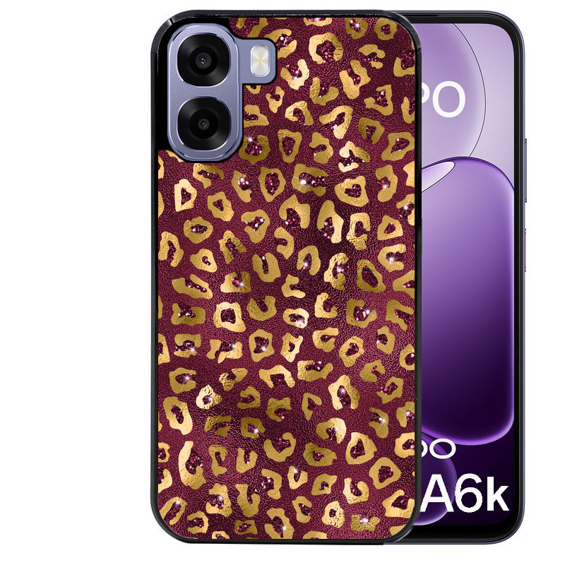 Coque pour Oppo A6 A6 A6K leopard grenat