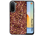 Coque pour POCO C81 PRO leopard grenat
