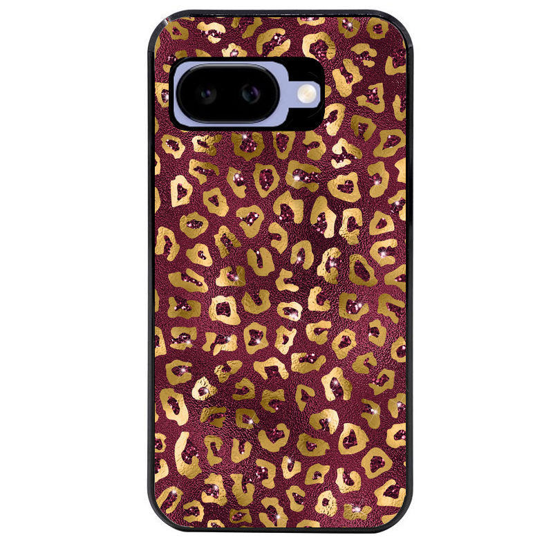 Coque pour Pixel 8A 9A 10A leopard grenat