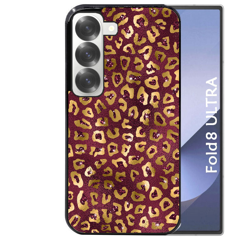 Coque pour Z FOLD 8 ULTRA leopard grenat