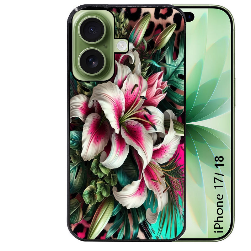 Coque pour Iphone 18 / PRO / PRO MAX / 18E leopard hibiscus