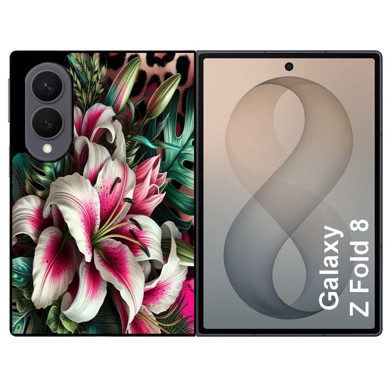 Coque pour Z FOLD 8 leopard hibiscus