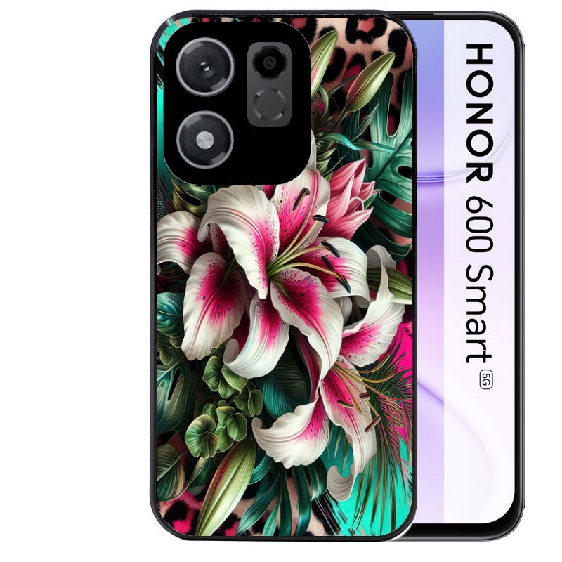 Coque pour Honor 600 SMART leopard hibiscus