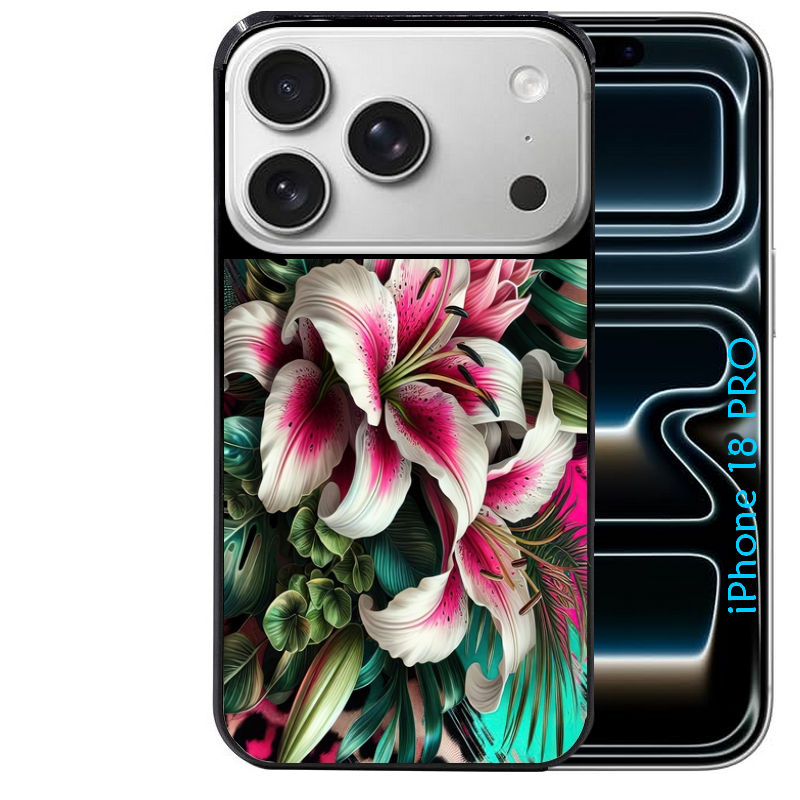 Coque pour Iphone 18 / PRO / PRO MAX / 18E leopard hibiscus