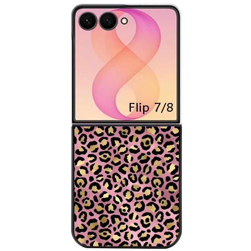 Coque pour Z FLIP 6 7 8 leopard rose