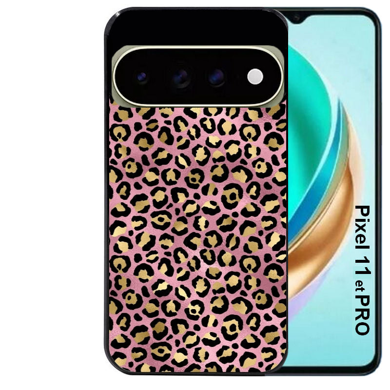 Coque pour Pixel 10 / 11 / PRO / XL leopard rose