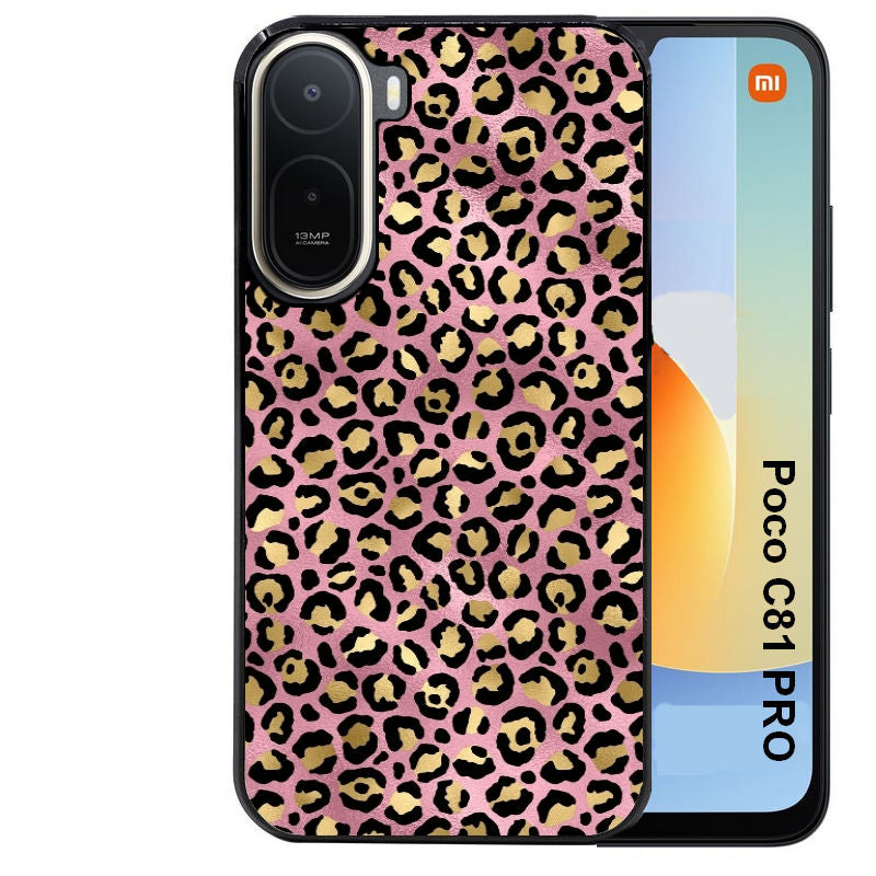 Coque pour POCO C81 PRO leopard rose