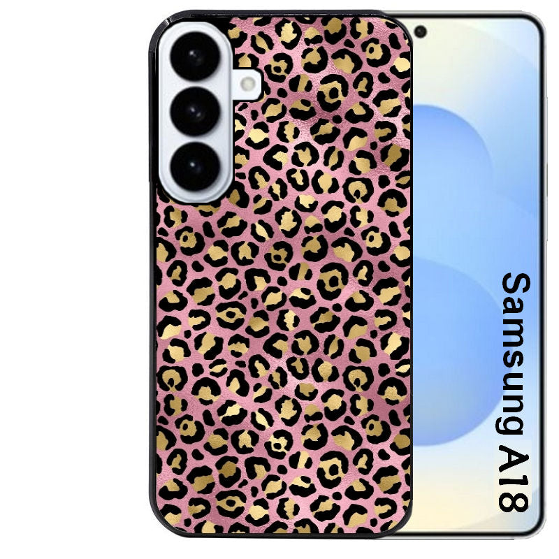 Coque pour Galaxy A08 A18 A28 A38 A58 leopard rose