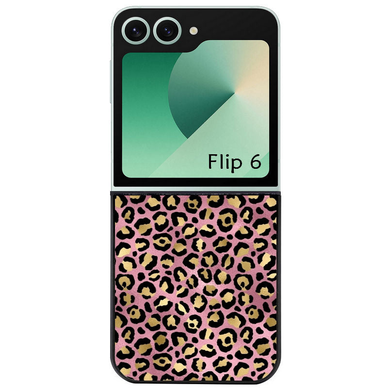 Coque pour Z FLIP 6 7 8 leopard rose