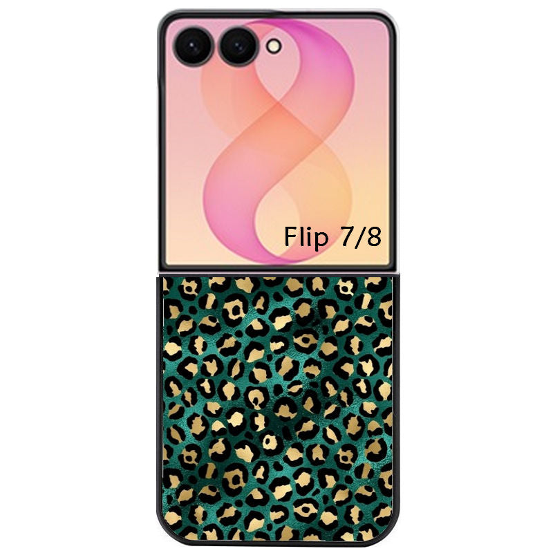 Coque pour Z FLIP 6 7 8 leopard vert