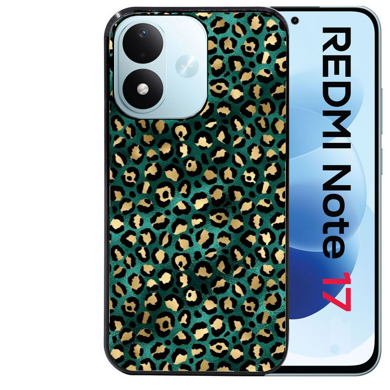 Coque pour Redmi Note 17 et PRO 4G 5G Max leopard vert