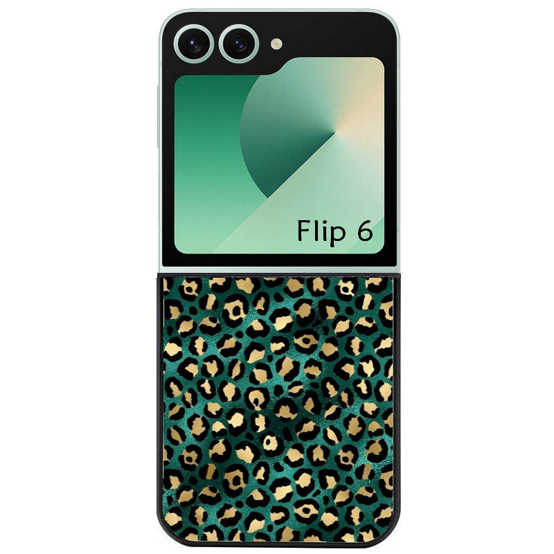 Coque pour Z FLIP 6 7 8 leopard vert