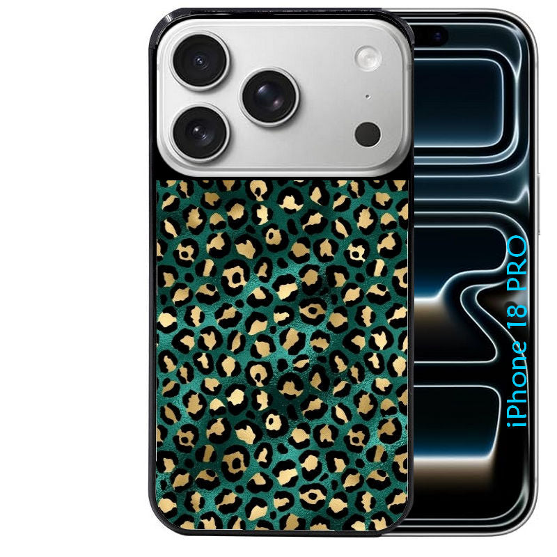 Coque pour Iphone 18 / PRO / PRO MAX / 18E leopard vert
