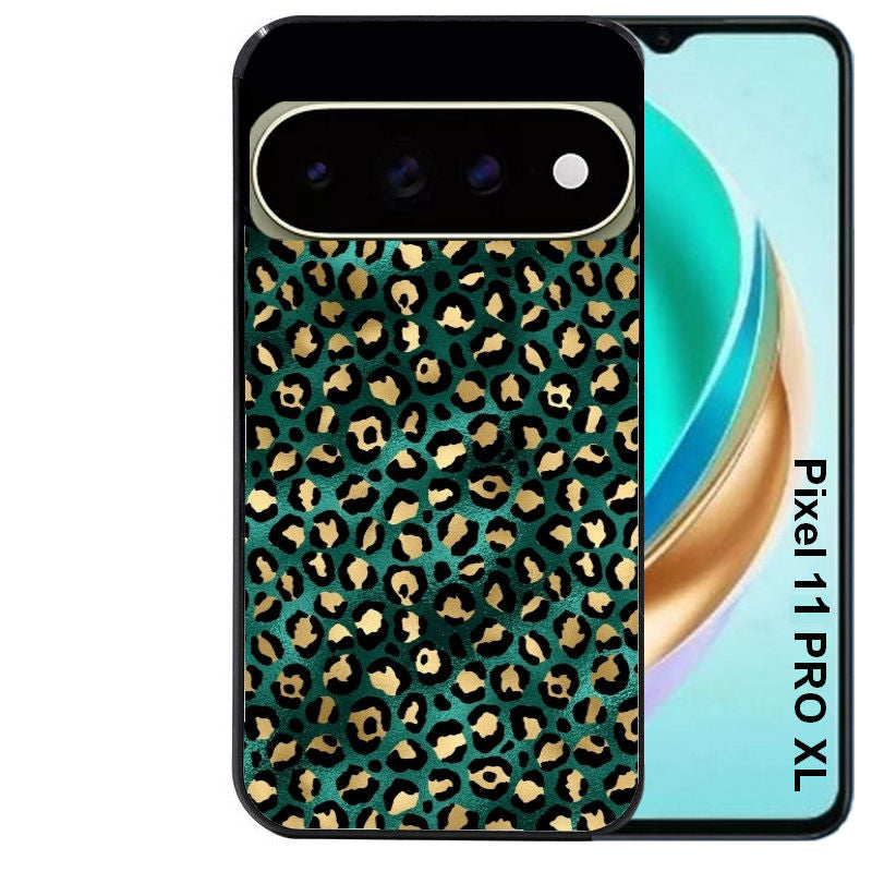 Coque pour Pixel 10 / 11 / PRO / XL leopard vert
