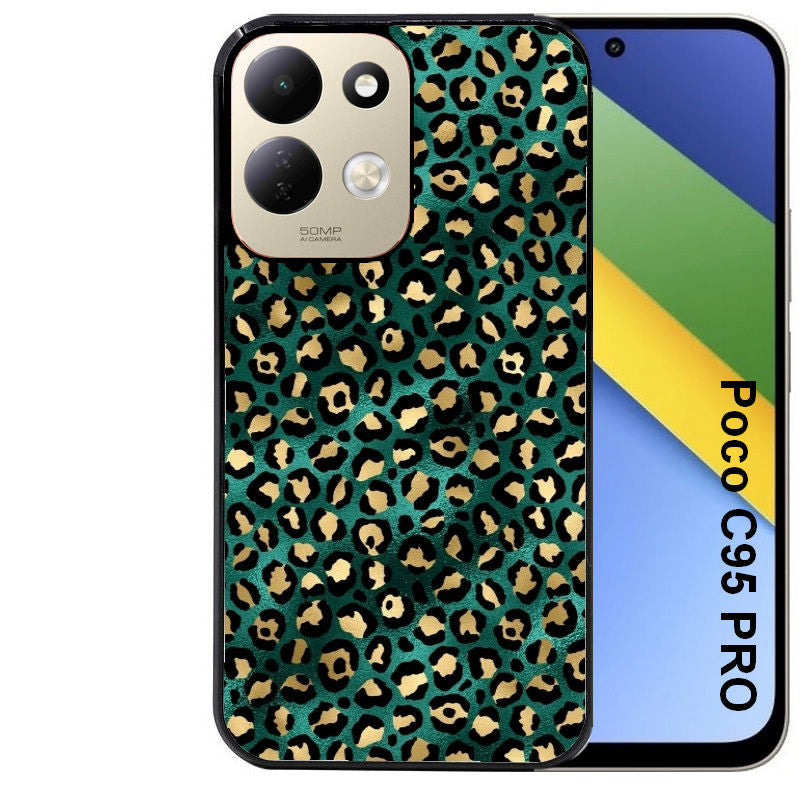 Coque pour POCO C95 PRO leopard vert