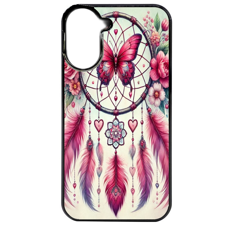 Coque noire taperso pour POCO C71 4G avec motif dreamcatcher et papillon protection antichoc personnalisée
