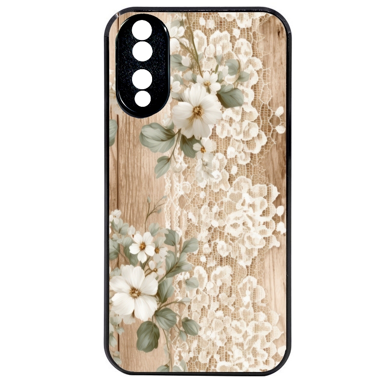 Coque noire taperso pour Honor 70 LITE 90 et LITE avec motif bois et dentelle 1 protection antichoc personnalisée