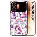Coque noire taperso pour Honor 600 et 600 PRO avec motif licorne arc en ciel protection antichoc personnalisée