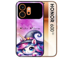 Coque noire taperso pour Honor 600 et 600 PRO avec motif licorne magic avec prenom protection antichoc personnalisée