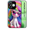 Coque noire pour Honor 600 LITE avec motif licorne pop art protection antichoc personnalisée