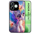 Coque noire pour Honor 600 LITE avec motif licorne violette protection antichoc personnalisée