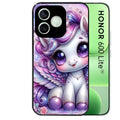 Coque noire pour Honor 600 LITE avec motif licorne style anime protection antichoc personnalisée