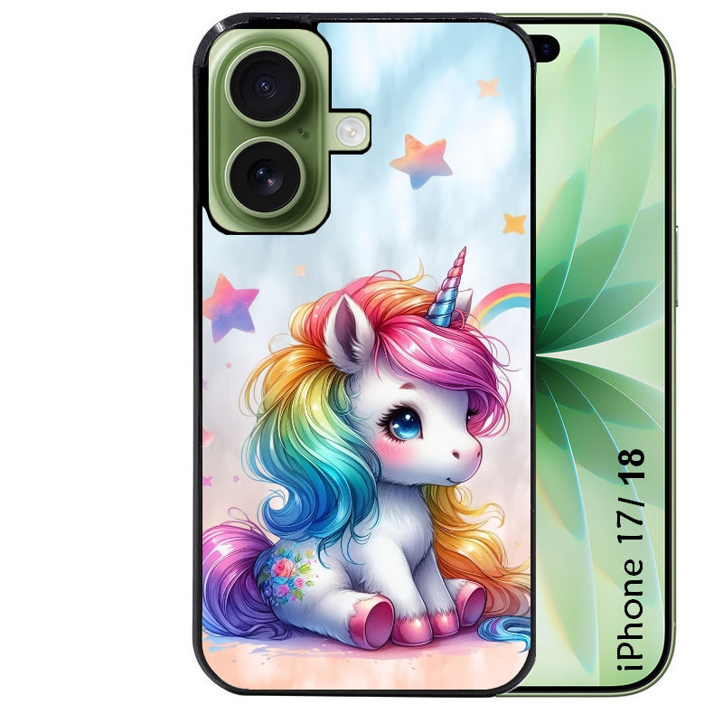 Coque pour Iphone 18 / PRO / PRO MAX / 18E licorne et etoiles