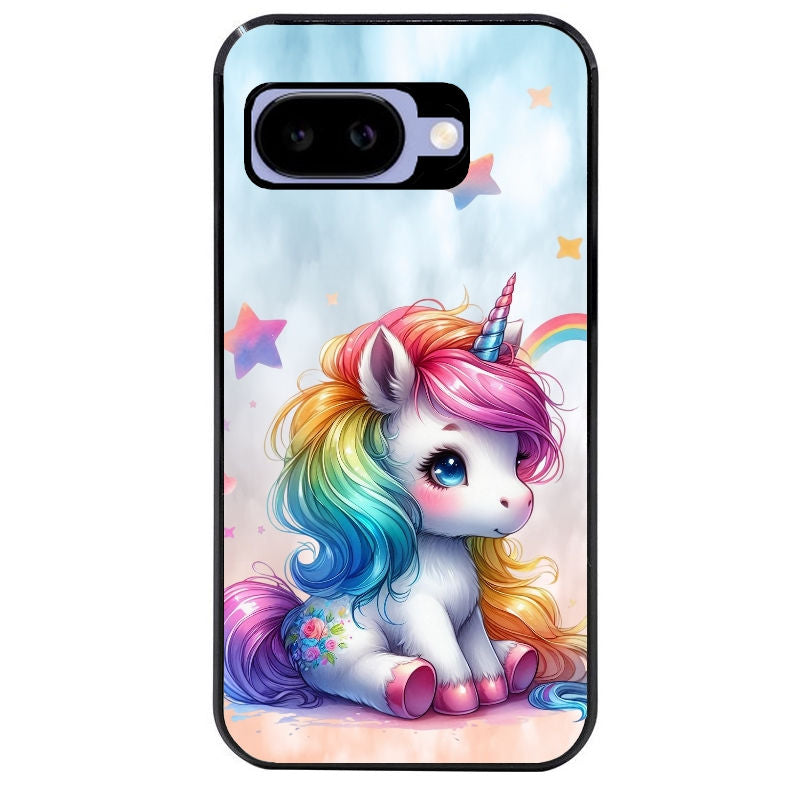 Coque pour Pixel 8A 9A 10A licorne et etoiles