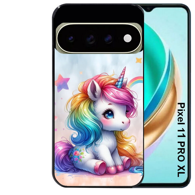 Coque pour Pixel 10 / 11 / PRO / XL licorne et etoiles