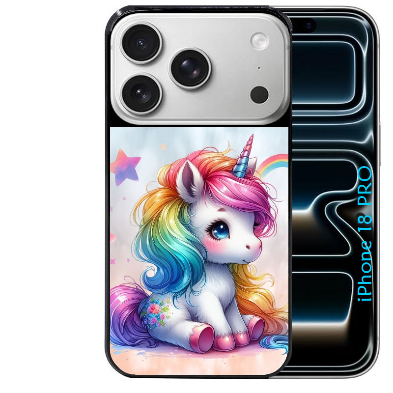 Coque pour Iphone 18 / PRO / PRO MAX / 18E licorne et etoiles