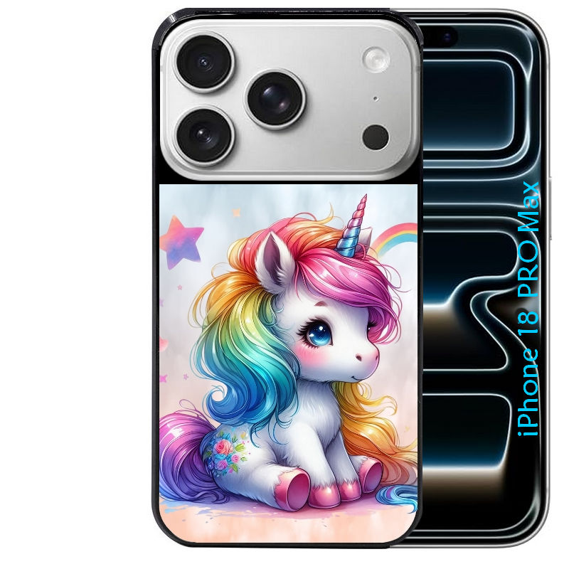 Coque pour Iphone 18 / PRO / PRO MAX / 18E licorne et etoiles