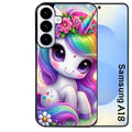 Coque pour Galaxy A08 A18 A28 A38 A58 licorne et fleurs