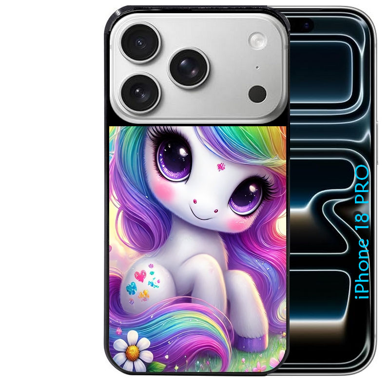 Coque pour Iphone 18 / PRO / PRO MAX / 18E licorne et fleurs