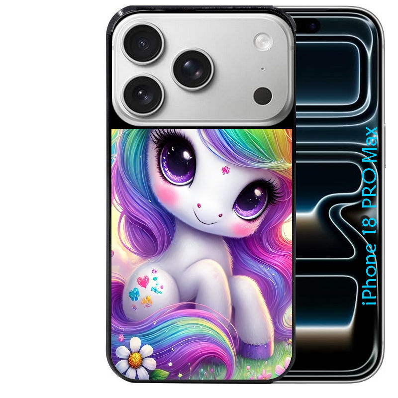 Coque pour Iphone 18 / PRO / PRO MAX / 18E licorne et fleurs