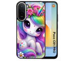Coque pour POCO C81 PRO licorne et fleurs