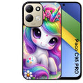 Coque pour POCO C95 PRO licorne et fleurs